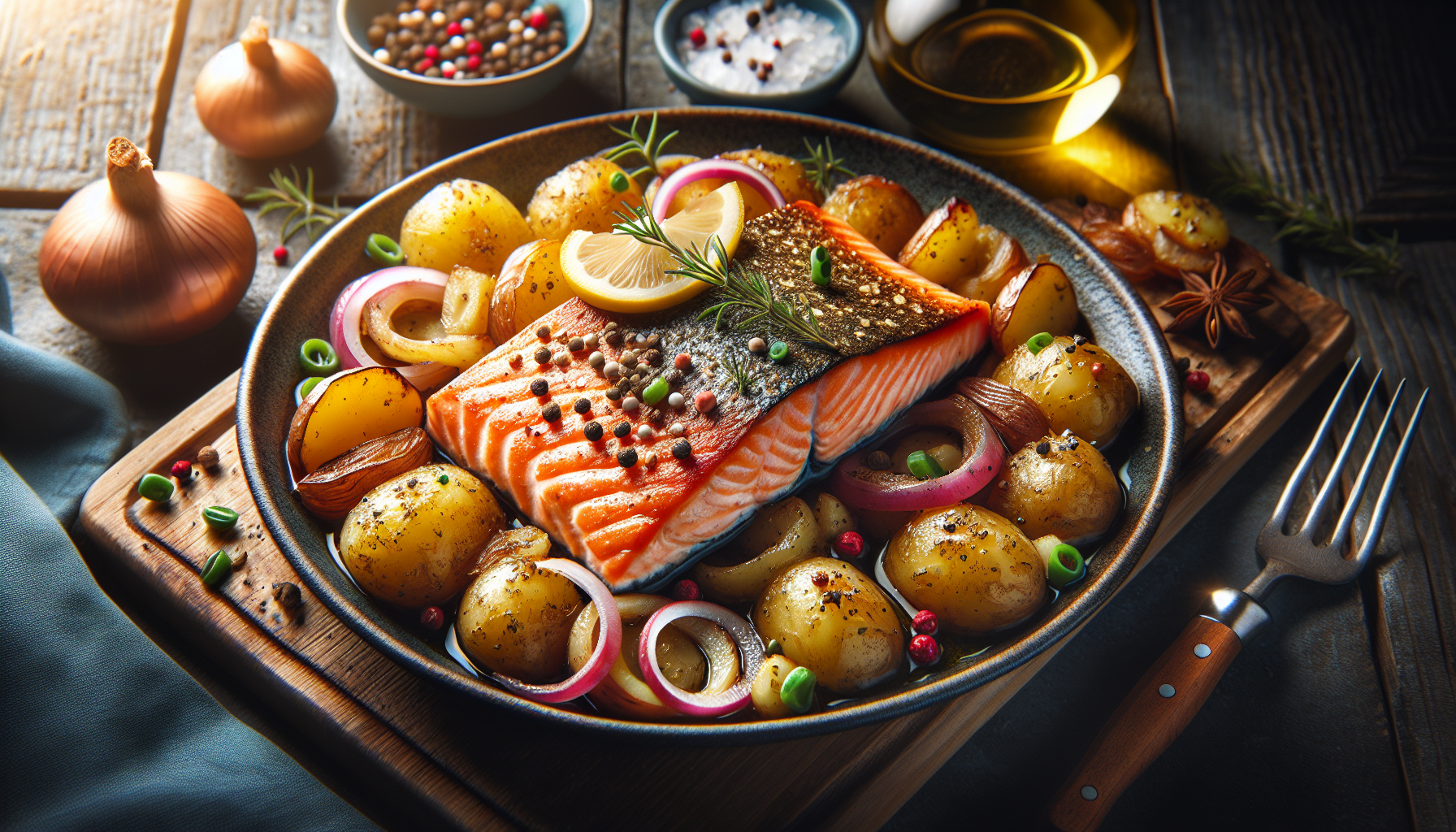 salmone al forno con patate